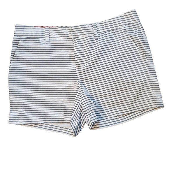 Tommy Hilfiger Women White Navy Nautical Stripped Preppy Shorts Medium - Picture 1 of 11